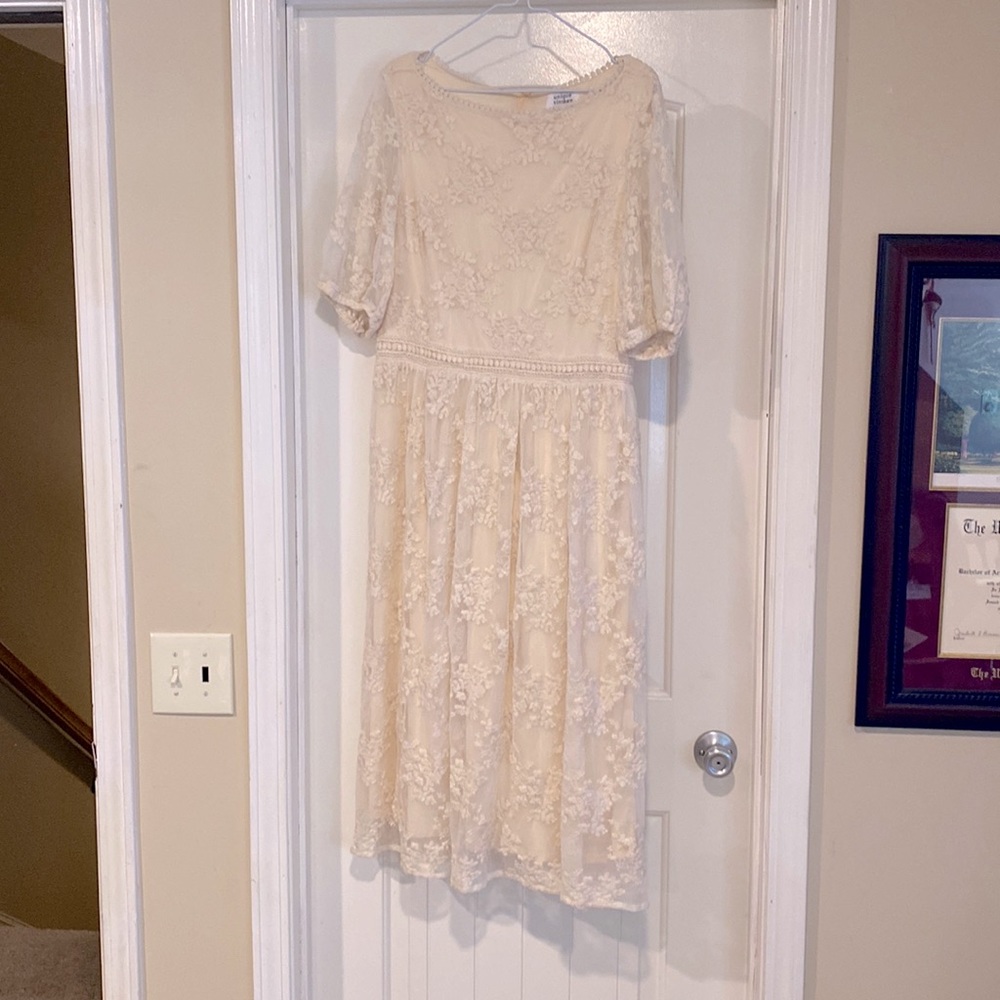 Unique Vintage cream Lace Dress